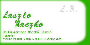laszlo maczko business card